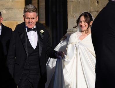 Guests arrive for the Wedding of Holly Ramsay and Adam Peaty at Bath Abbey on 27th December 2025 in Bath, Somerset, UK.