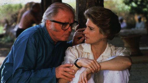 Attenborough directs American actress and journalist Candice Bergen during the making of 'Gandhi'. (AAP)