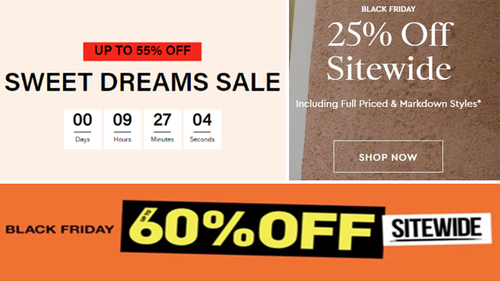 Exemplos do tipo de publicidade em que a varredura ACCC se concentrará.