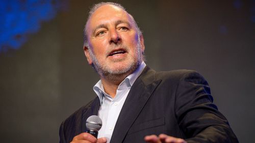 Global Senior Pastor Brian Houston speaks on stage during the Hillsong Atlanta grand opening on June 6, 2021 in Atlanta, Georgia. (Photo by Marcus Ingram/Getty Images)