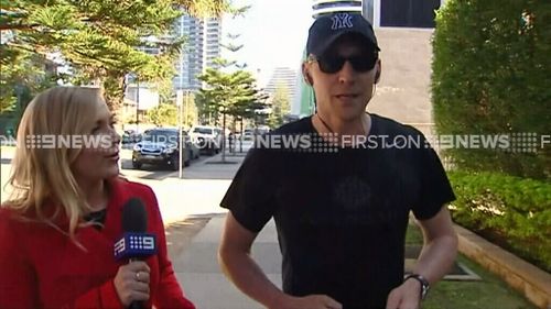 The actor spoke to 9NEWS while exercising on the Gold Coast this morning. (9NEWS)