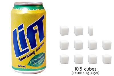 Lift: 42g sugar per 375ml
can