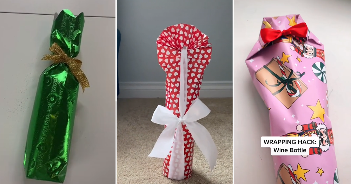 How to wrap a wine bottle for a Christmas present: Three clever TikTok tips  - 9Honey