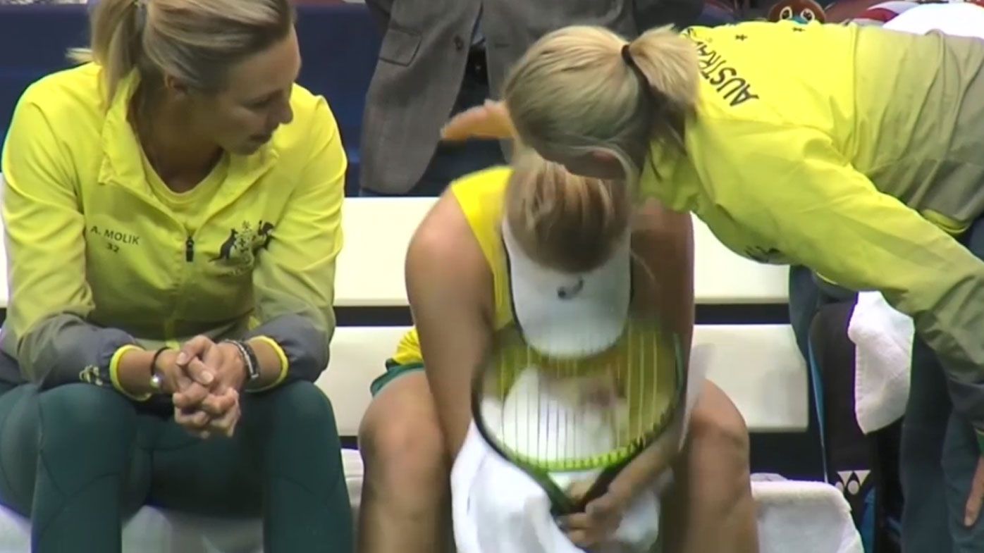 Daria Gavrilova loses her cool after singles loss to Danielle Collins in Fed Cup