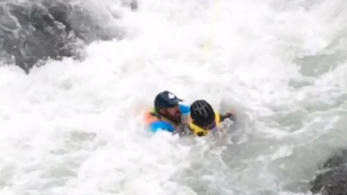 Daniel Hartung was moving quickly down the rapids.