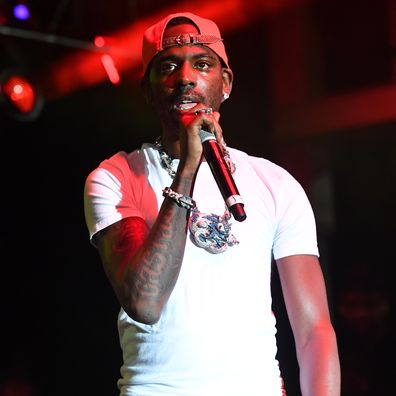 Rapper Young Dolph performs on stage during the Parking Lot Concert series at Gateway Center Arena on August 23, 2020 in College Park, Georgia.
