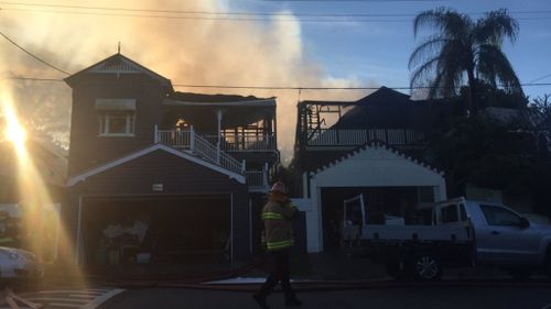 Two homes were destroyed by fire in Paddington. (9NEWS)