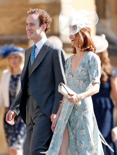 Tom and Lara Inskip attend the wedding of Harry and Meghan at St George's Chapel, Windsor Castle on May 19, 2018.