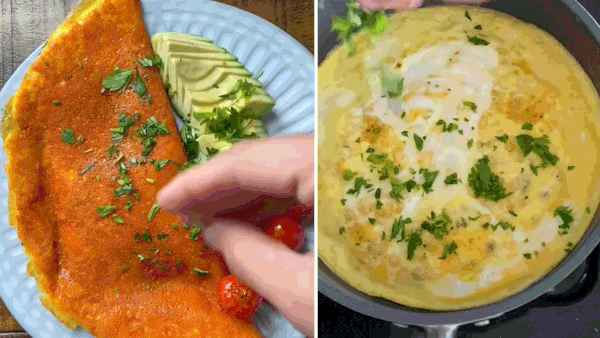 TikTok account &#x27;Feel Good Foodie&#x27; shows how she cooks the perfect omelette.