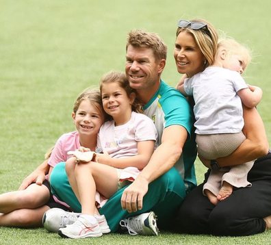 Candice Warner with husband kids