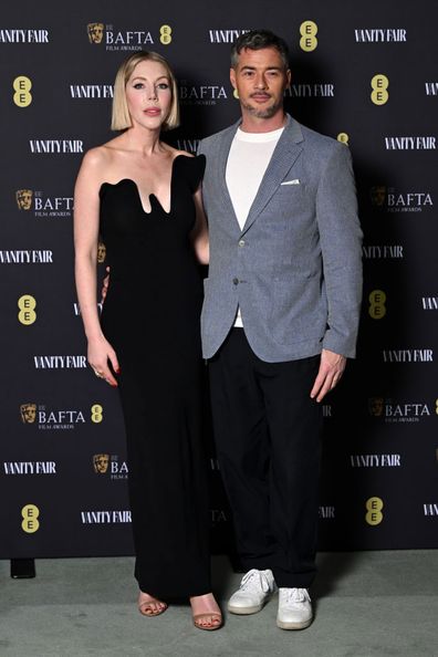 Katherine Ryan dan Bobby Kootstra menghadiri Vanity Fair Ee Bafta Rising Star Party di Pavyllon London pada 31 Januari 2024 di London 