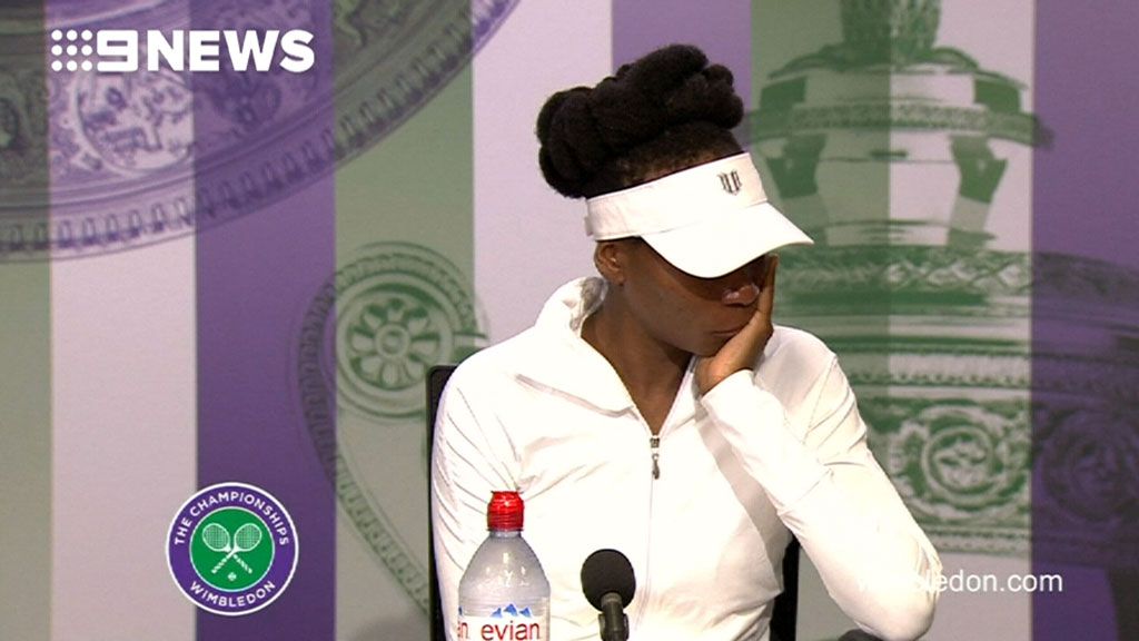Venus Williams breaks down, in Wimbledon post-match conference, over fatal crash 