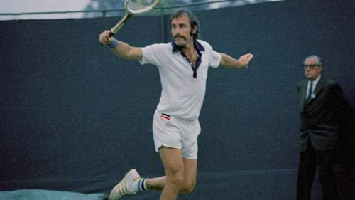 John Newcombe plays at Wimbledon in June 1974. (AP)