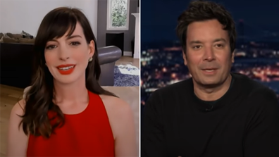 Anne Hathaway and Jimmy Fallon 