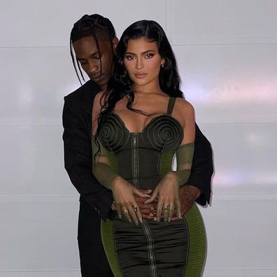 Travis Scott and Kylie Jenner post for cosy photo on Instagram.