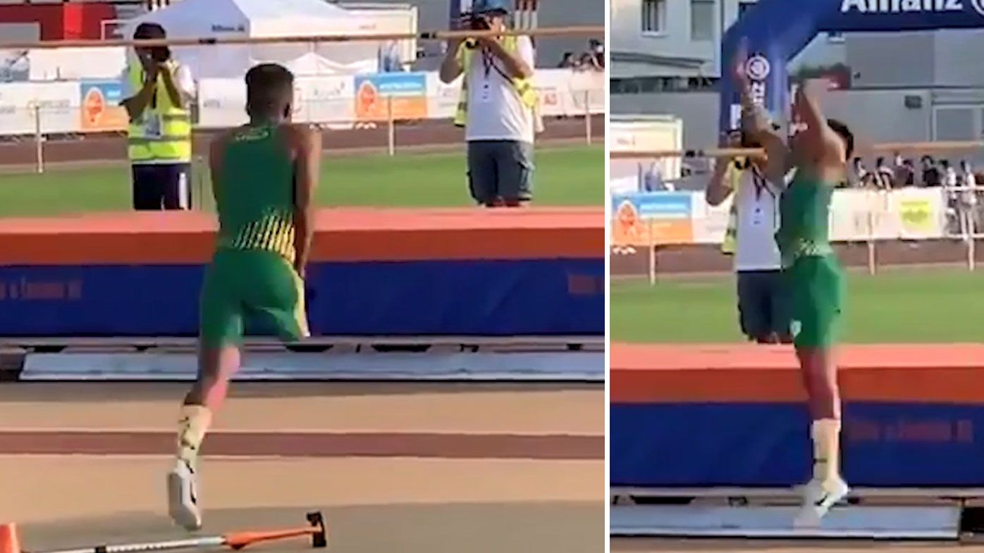 Obed Lekhehle has stunned sports fans with viral footage of his high-jump technique