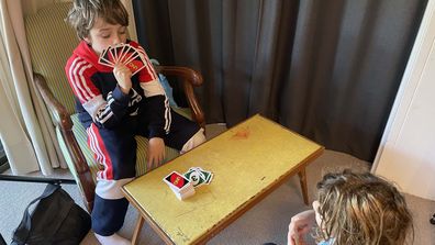 Jane's boys play yet another game of cards