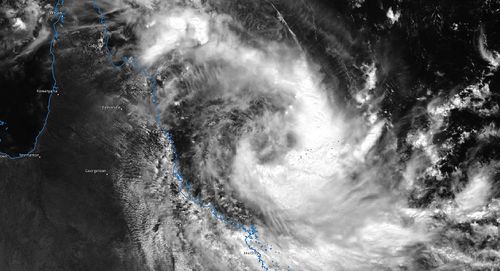 Tropical Cyclone Iris forming off the coast of north Queensland. 