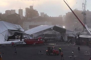 A multi-million dollar sailing event has been cancelled in Sydney after a ferocious storm ripped through the city on Saturday.
