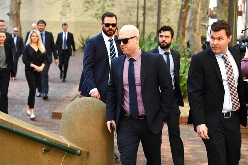 Australian Federal Police arrive for the first appearance of Michael and Fadi Ibrahim at Central Local Court in Sydney. (AAP)