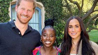 Meghan Markle and Prince Harry podcast snap