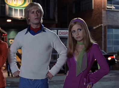 Sarah Michelle Gellar and Freddie Prinze Jr. as Daphne and Fred in 'Scooby Doo: Spooky Island'.