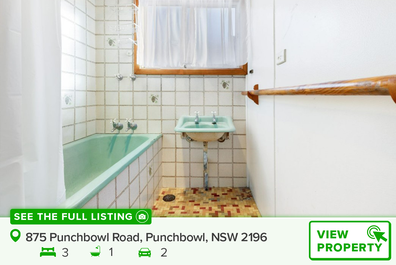 Punchbowl Sydney fibro home auction outhouse toilet Domain 