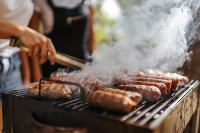 Barbeque BBQ sausages Barbecue