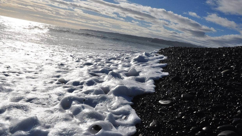 The man was found floating in the surf at Haumoana, Hawke's Bay, pictured. 