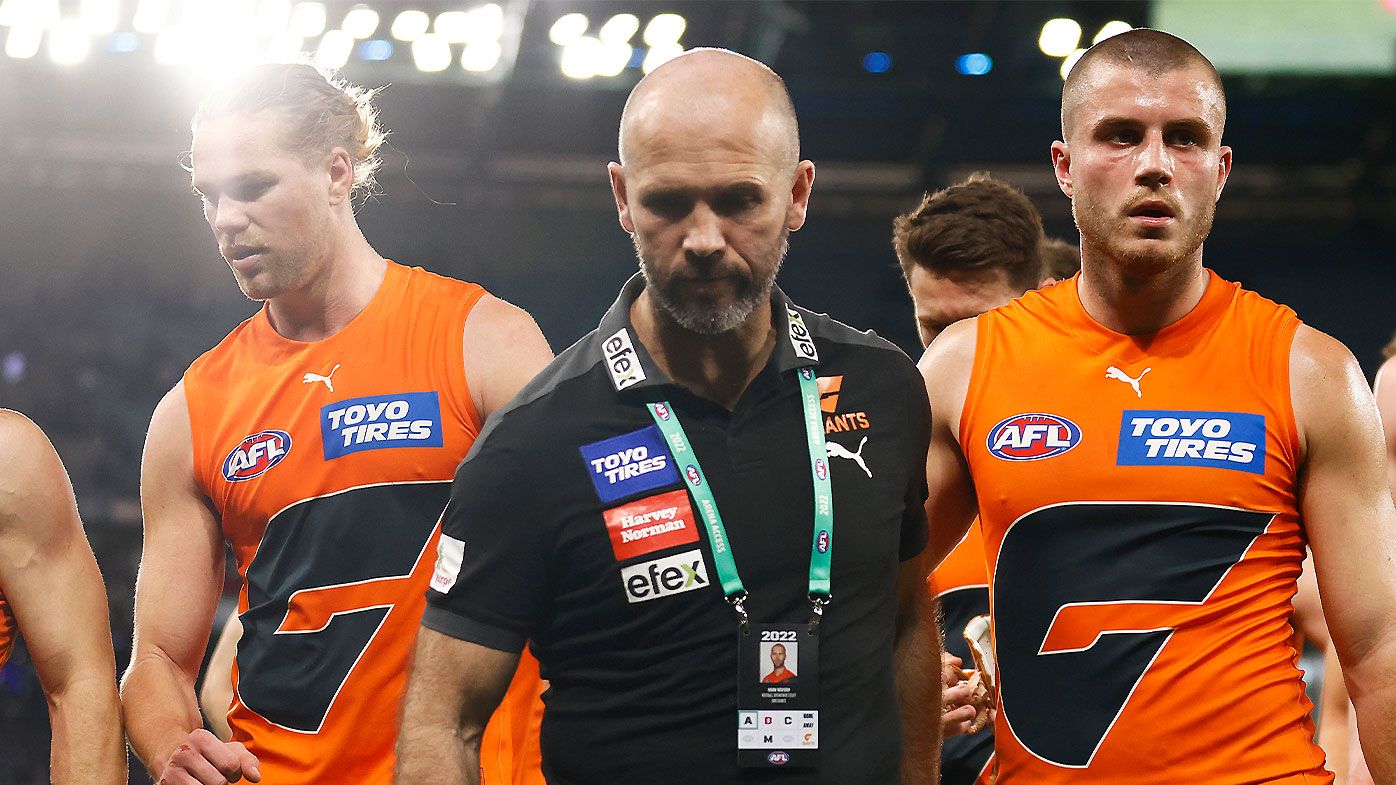 GWS Giants caretaker coach Mark McVeigh pictured with players