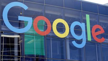 FILE - A sign is shown on a Google building at their campus in Mountain View, Calif., Sept. 24, 2019. 