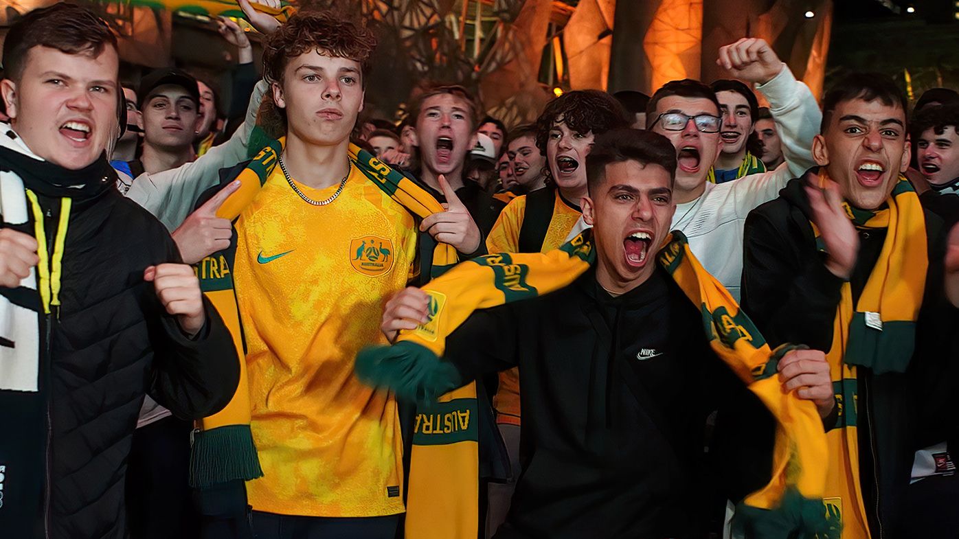 Fireworks, flares and pepper spray: Bedlam as thousands pack into live sites to cheer on Socceroos