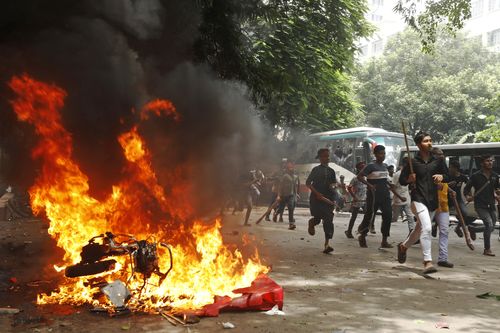 Deadly clashes, in Dhaka, Bangladesh