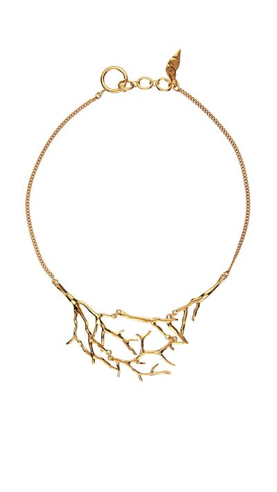<a href="http://www.matchesfashion.com/au/products/Diane-Von-Furstenberg-Twig-gold-plated-necklace-1030165#" target="_blank">Twig Gold-Plated Necklace, $143, Diane Von Furstenburg</a>
