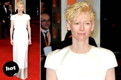 Tilda: you are amazing. You are fabulous. This is a pretty good look. But... kind of boring for you? (Fingers crossed she's saving the big guns for the Oscars.)