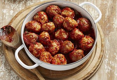 Recipe: <a href="http://kitchen.nine.com.au/2016/05/05/14/42/spanish-chorizo-and-pork-balls" target="_top">Spanish chorizo and pork balls</a>