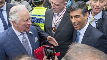 Then Prince Charles, with then Chancellor Rishi Sunak, in Walworth, London.