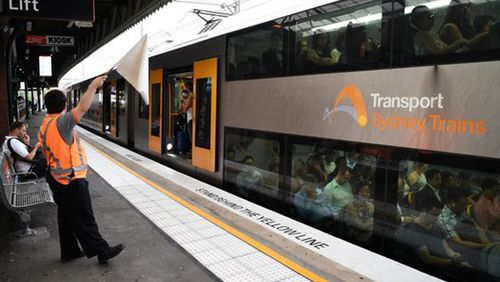 A busy Sydney train