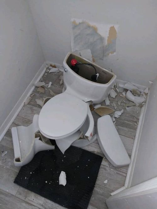A Florida couple were shocked when the toilet in their ensuite exploded during a lightning strike.