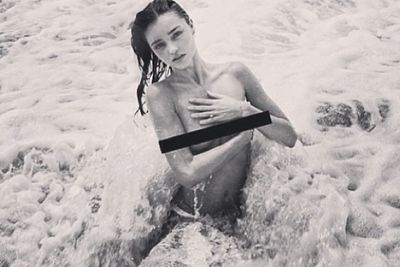 Miranda's topless Instagramming came pre-censored!