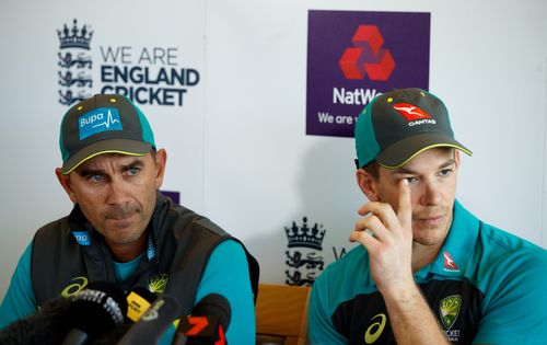 Coach Justin Langer and captain Tim Paine are hoping to put the ball-tampering scandal behind them. Picture: AAP