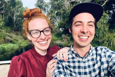 Emma Watkins with her husband Oliver Brian.