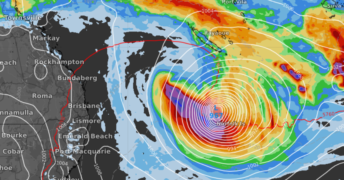 Nervous wait for Australian island as swirling storm threatens coast – 9News