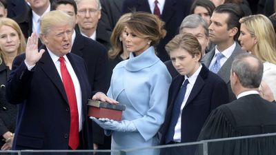 Donald Trump is sworn in as president. (AAP)