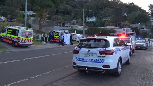 A father and son were rushed to hospital after falling up to four metres from a balcony at a home on Sydney's Northern Beaches. Picture: 9NEWS.