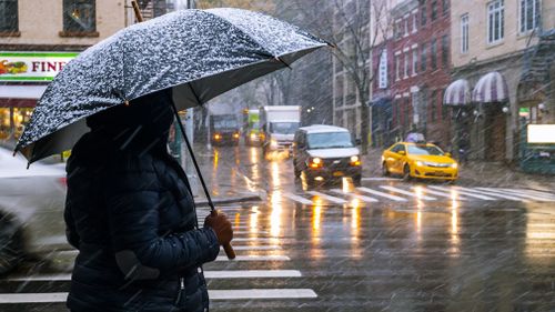 The snowstorm has also caused transport chaos, with freezing rain and sleet causing troubles for motorists, grounding planes and downing trees.