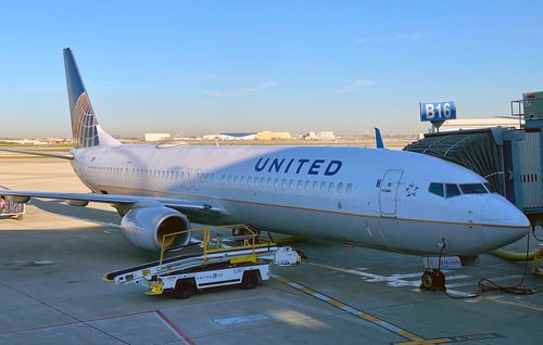 A United Airlines plane seen at the gate at Chicago OHare International airport (ORD)on October 5, 2020 in Chicago, Illinois. 