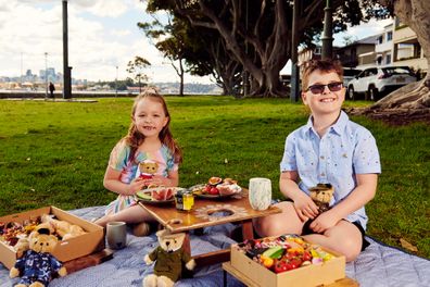 Monique and Mason enjoying their legacy bears picnic