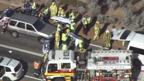 The crash shut down the stretch of road to traffic.