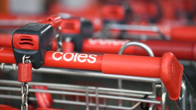 Coles supermarket trolleys.